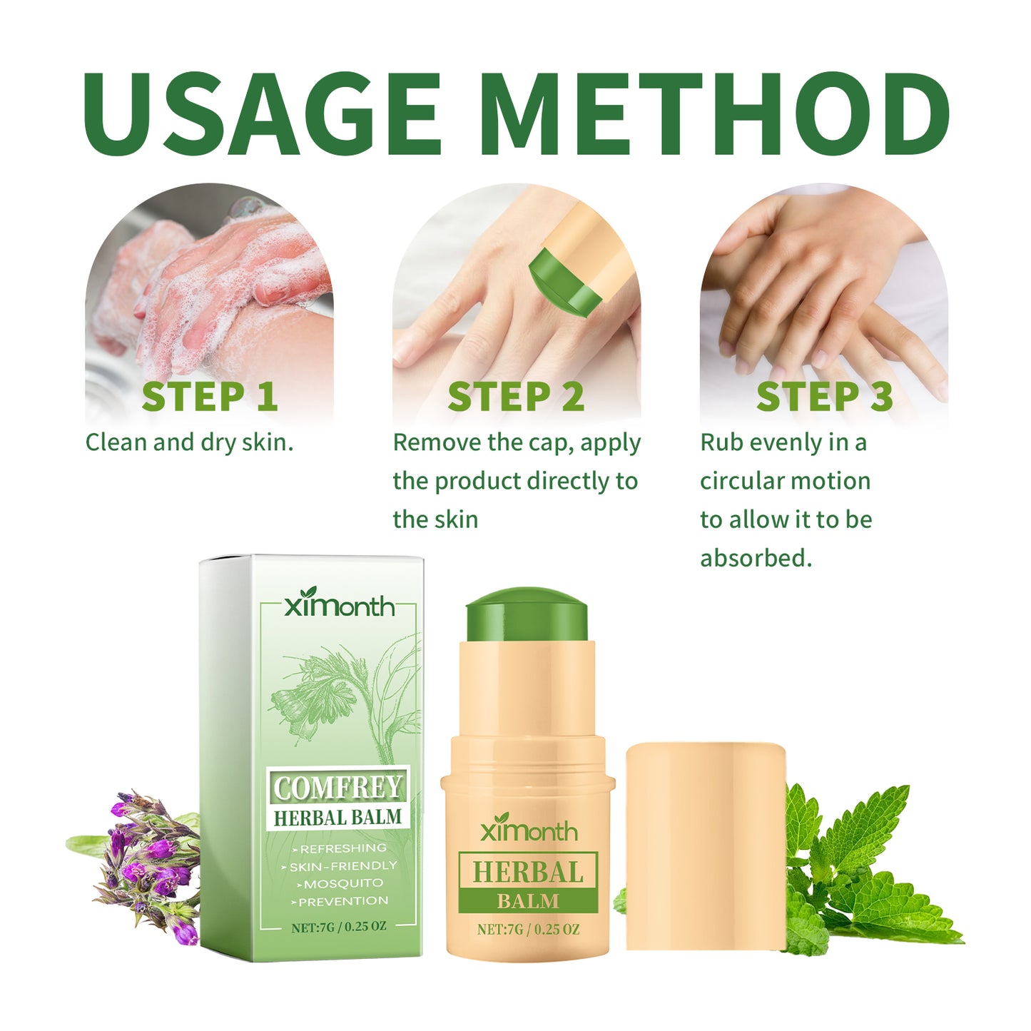 Comfrey Herbal Balm, Prevent Mosquito Bites Moisturize And Repair Itchy Skin Care Mosquito Repellent Cream