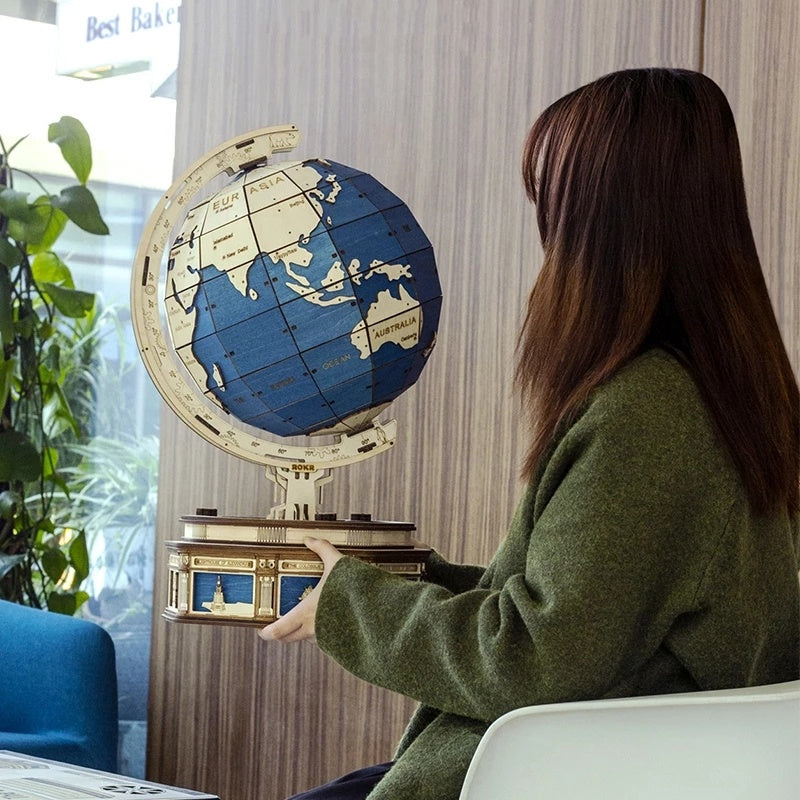 Globe Earth 3D Wooden Puzzle Model Toy