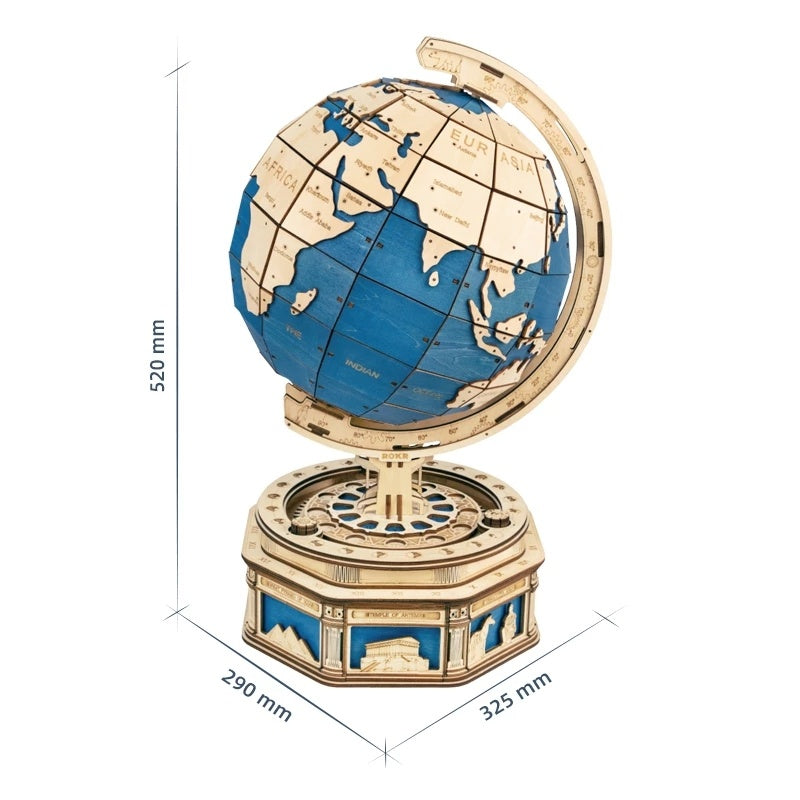 Globe Earth 3D Wooden Puzzle Model Toy