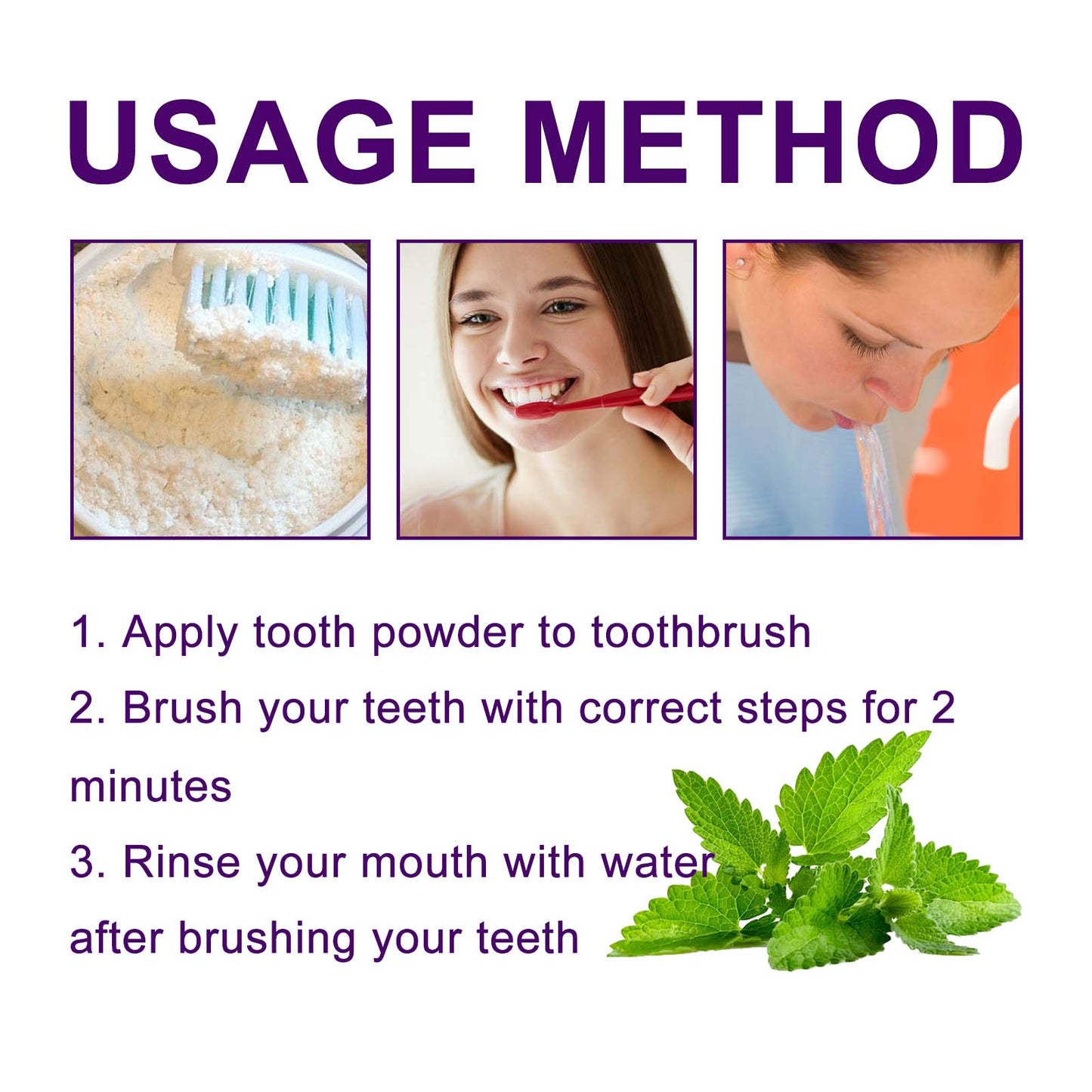 Purple Tooth Powder, Teeth Yellow Teeth Stains Tartar Cleaning Care Whitening Teeth Powder