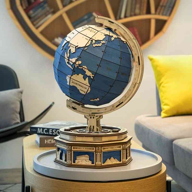 Globe Earth 3D Wooden Puzzle Model Toy