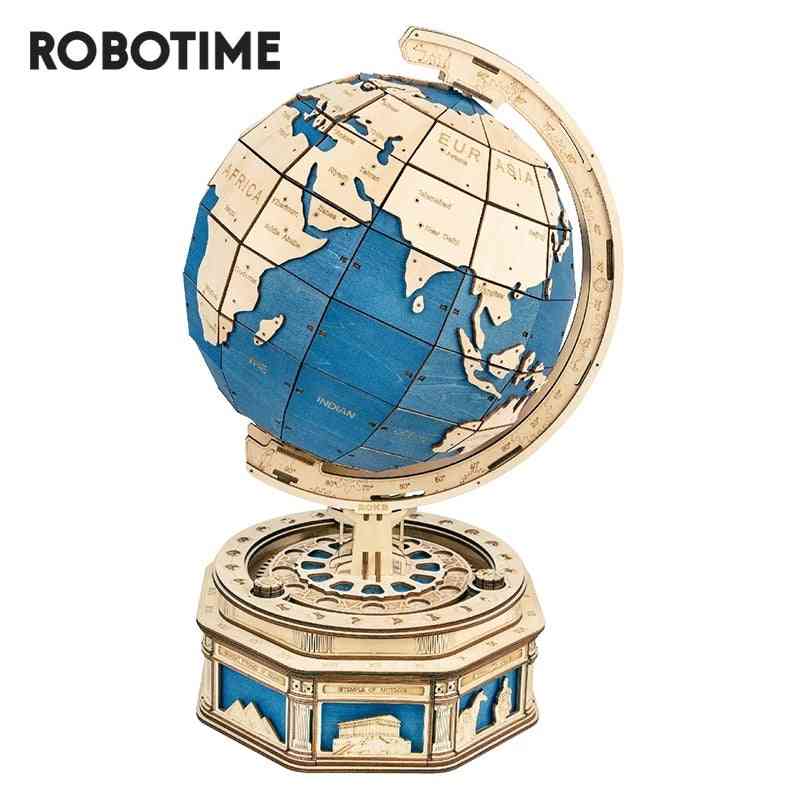 Globe Earth 3D Wooden Puzzle Model Toy