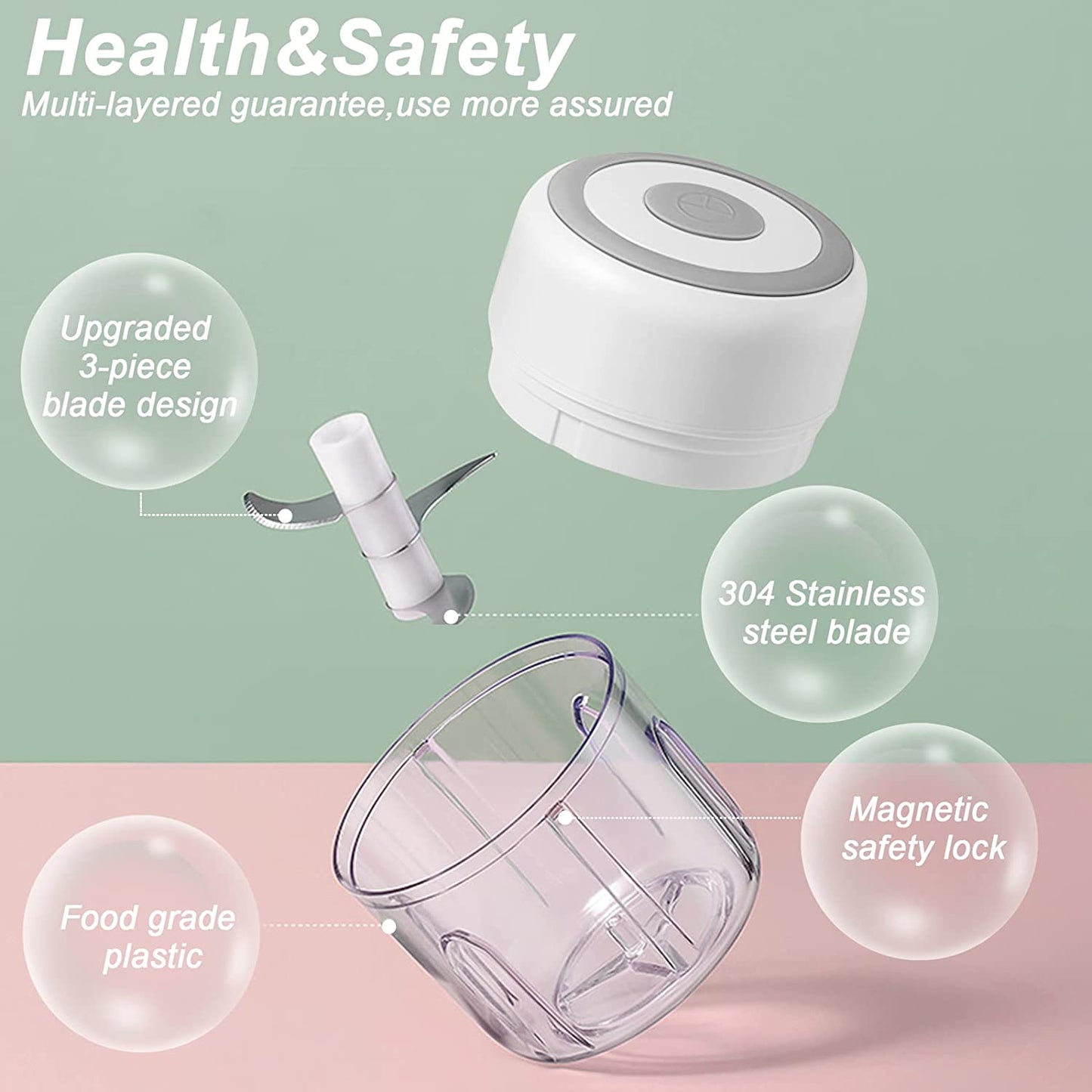 Electric Mini Garlic Chopper USB Meat Vegetable Crusher