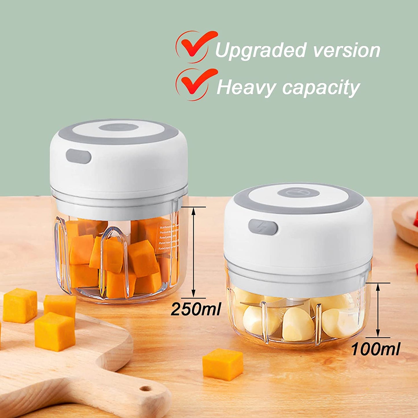 Electric Mini Garlic Chopper USB Meat Vegetable Crusher