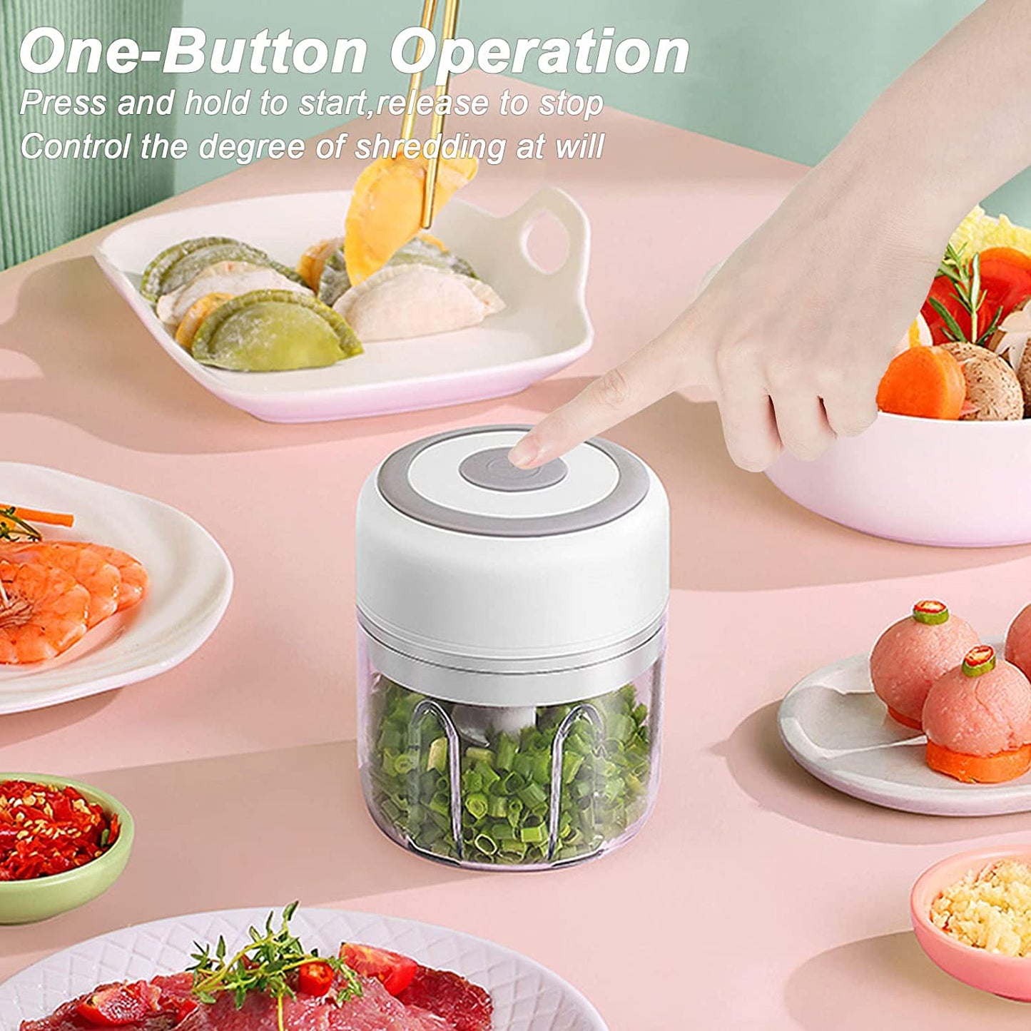 Electric Mini Garlic Chopper USB Meat Vegetable Crusher