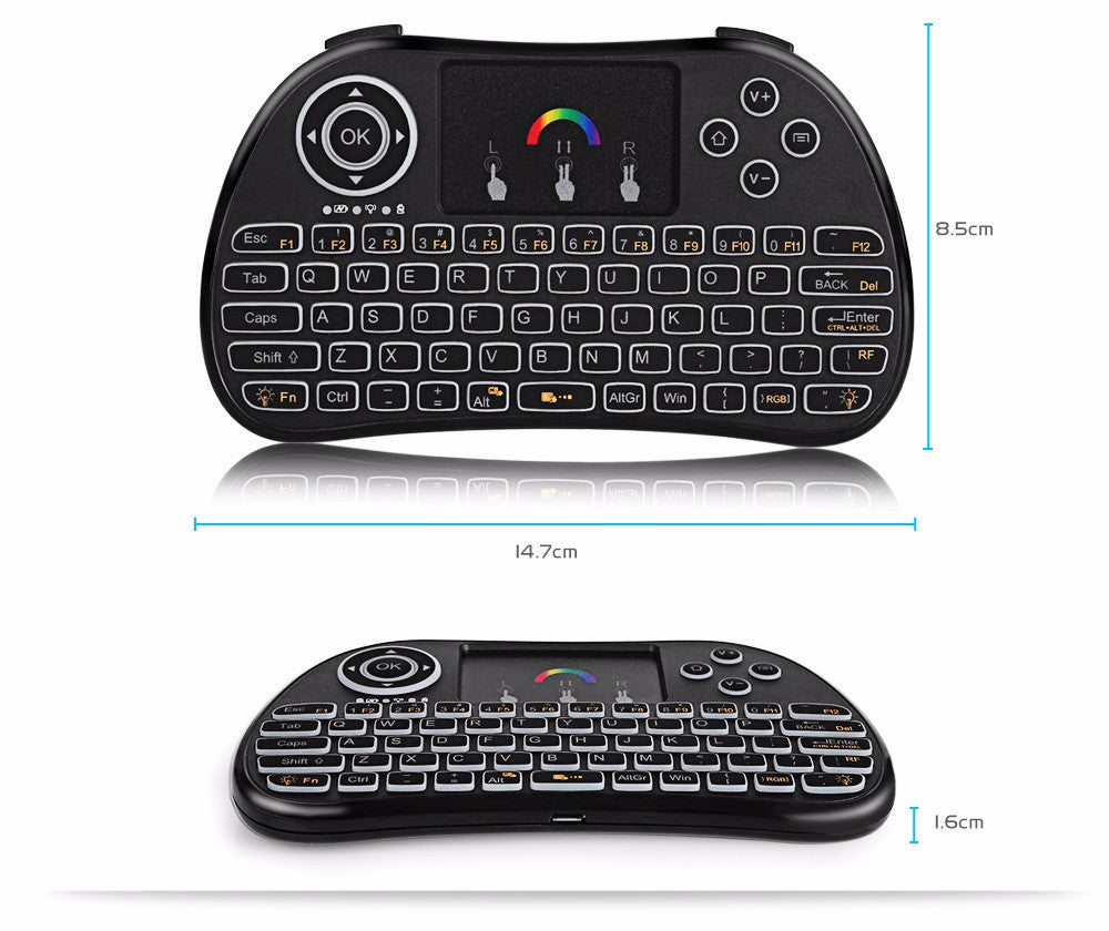 H9 Wireless Backlit Colorful Touch Remote Control Keyboard - Trotters Independent Traders