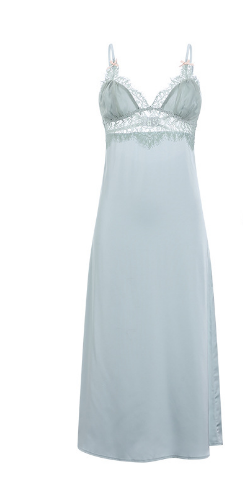 a woman's nightgown with a lace trim