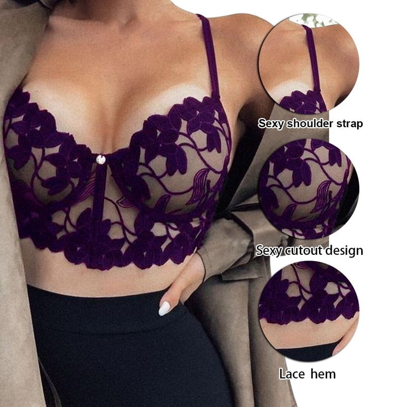 Fashion Lace Perspective Sexy Sling Bra Underwear - Trotters Independent Traders