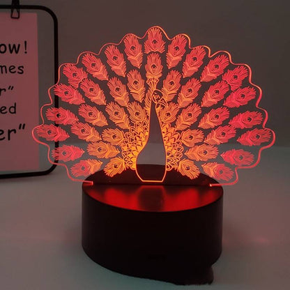 Peacock 3D Acrylic LED Light - Trotters Independent Traders