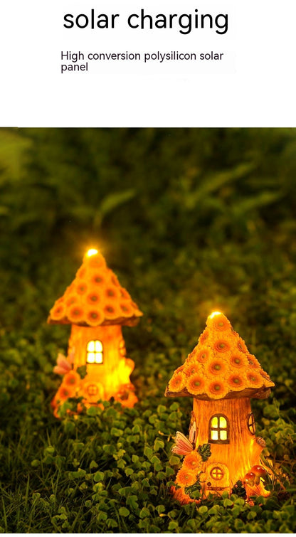 Resin Solar Lamp Decoration Tree House Lamp Outdoor Garden Lawn - Trotters Independent Traders