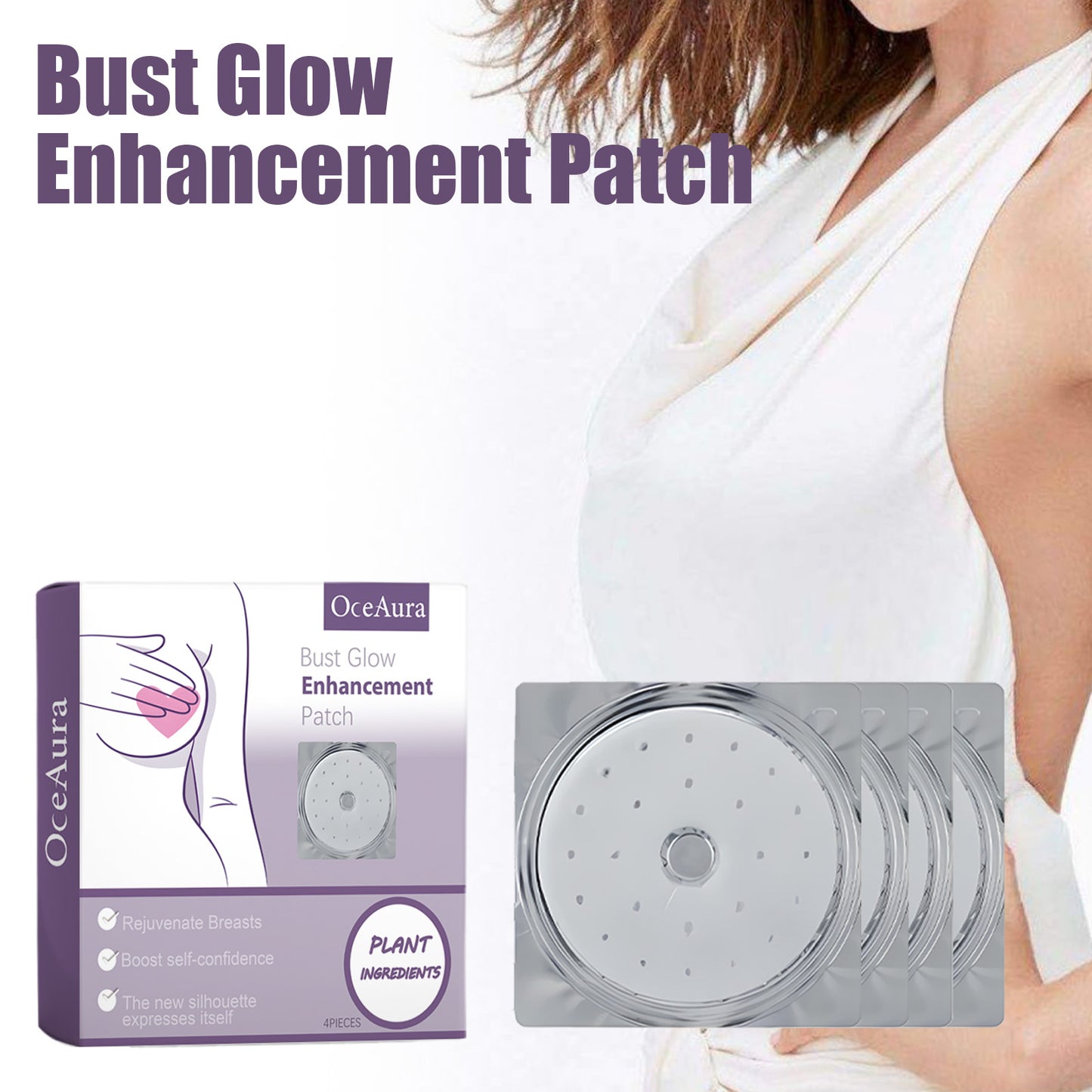 OceAura Breast Lift Patch, Chest Firming Plump Plump Gathering Anti-Sagging Moisturizing Skin Firm Plump Patch