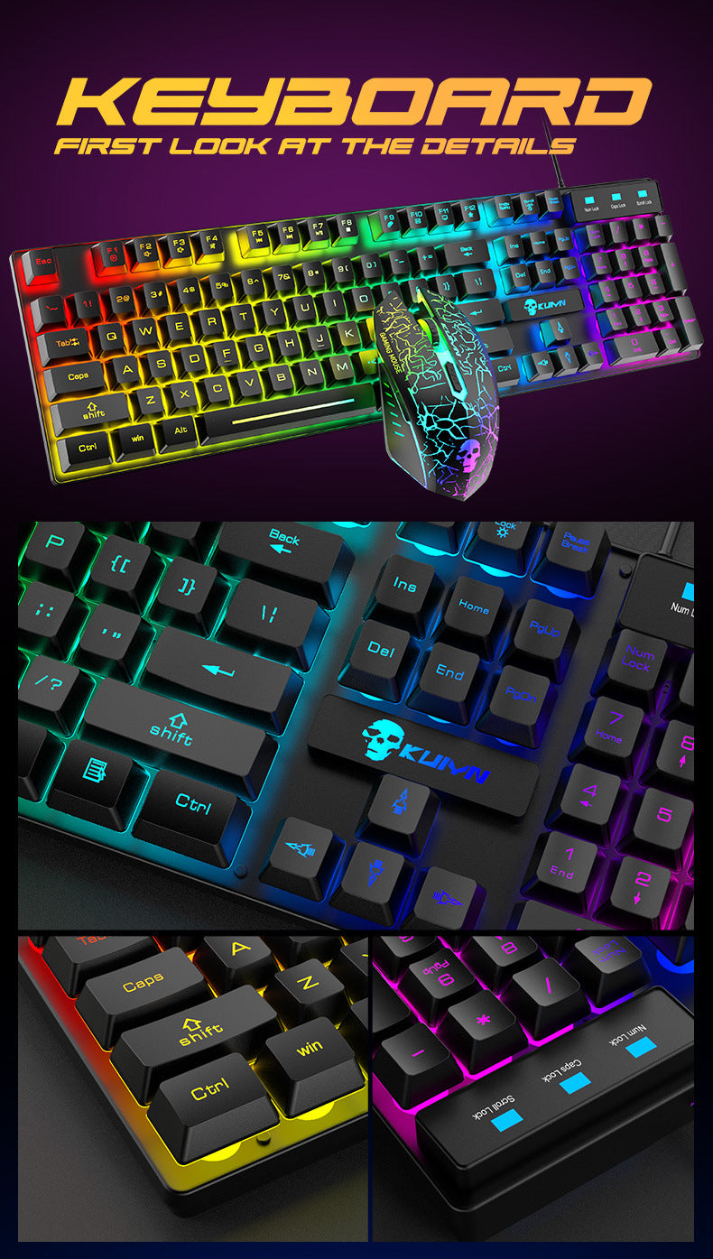 Kuiying T6RGB Luminous Keyboard And Mouse Set - Trotters Independent Traders