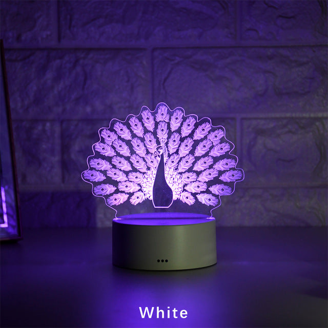 Peacock 3D Acrylic LED Light - Trotters Independent Traders