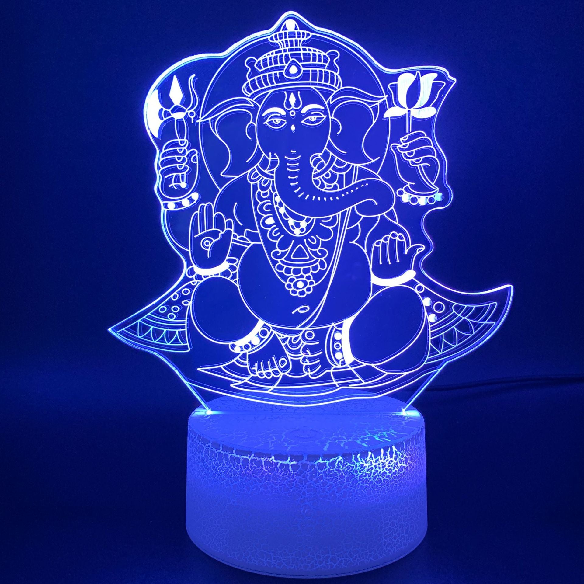 3D Night Light Indian Mythology Elephant Head God Table Lamp - Trotters Independent Traders