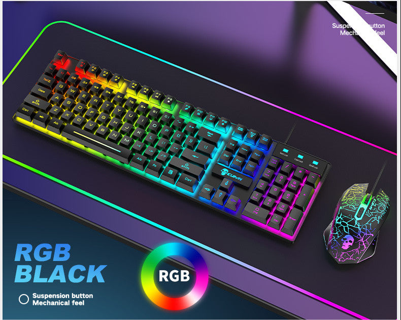 Kuiying T6RGB Luminous Keyboard And Mouse Set - Trotters Independent Traders