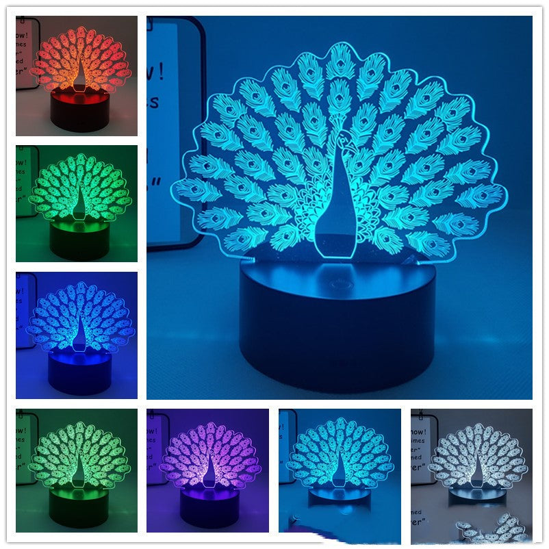 Peacock 3D Acrylic LED Light - Trotters Independent Traders