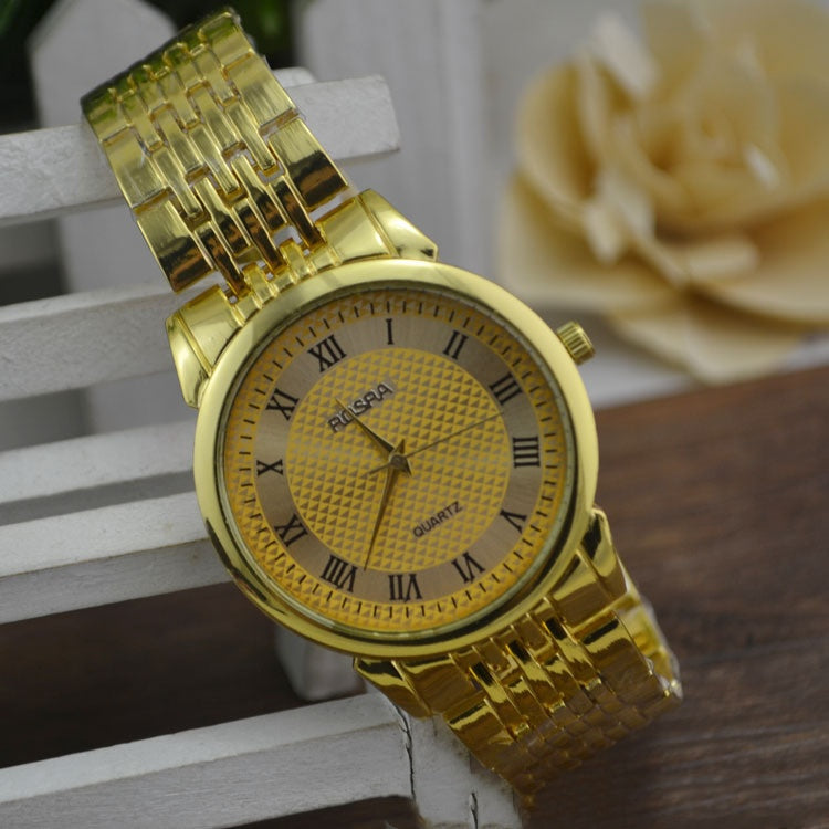 Steel Strap Quartz Roman Dial Gold Watch - Trotters Independent Traders