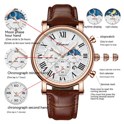 Multifunctional Men's Business Watch Waterproof - Trotters Independent Traders