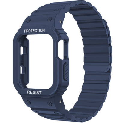 Silicone Magnetic Link Watchbands With Case for Apple Watch