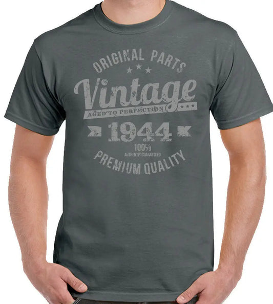 Vintage Year 1944 Premium Quality Mens 80th T-Shirt 80 Year Old Gift