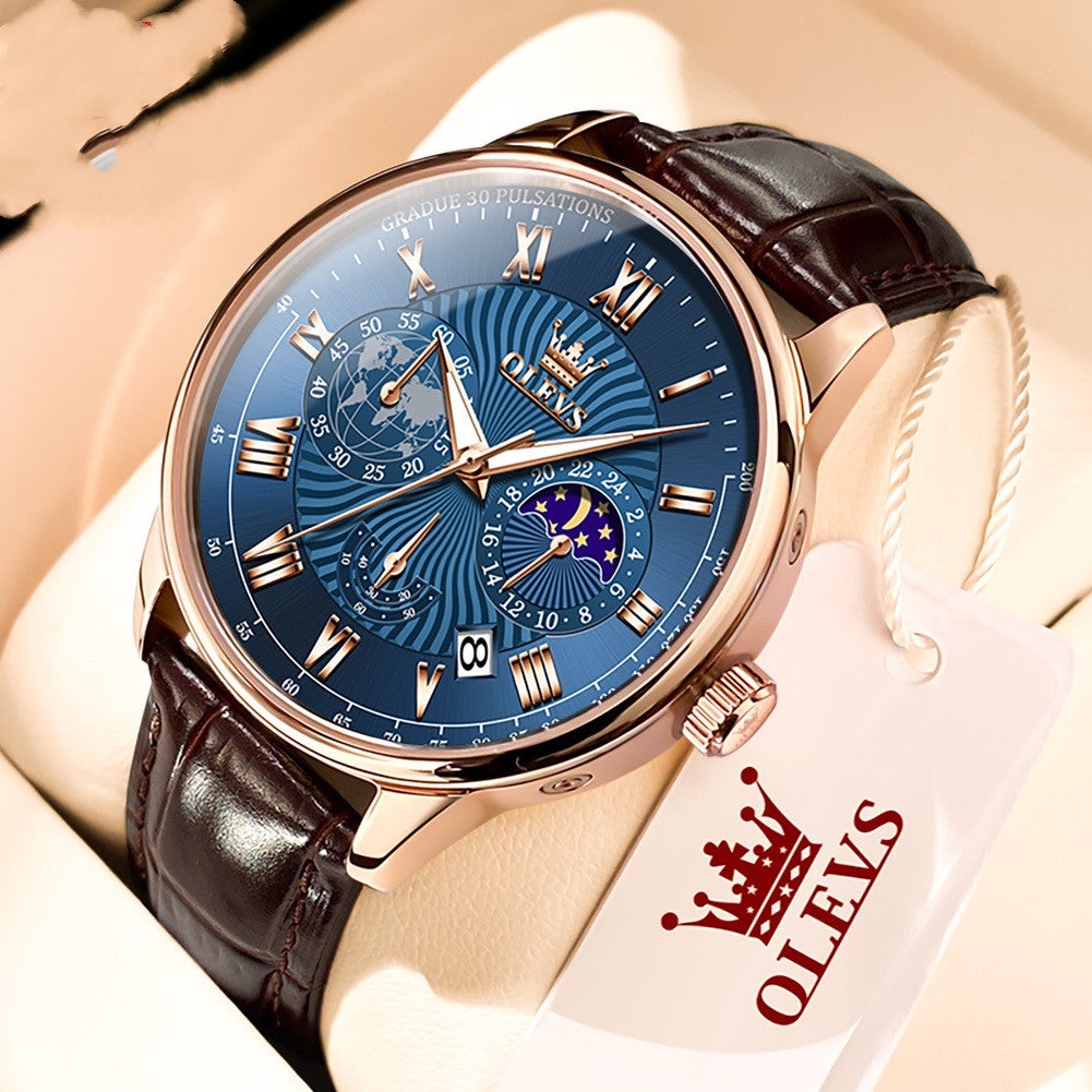 Multifunctional Business Quartz Watch Luminous Men