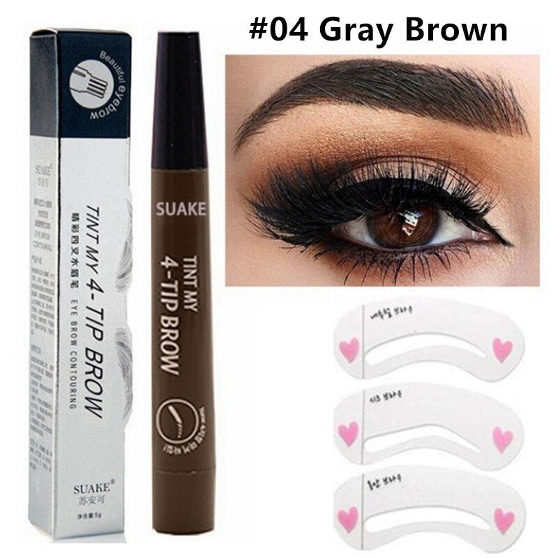 Waterproof Natural Eyebrow Pencil 3D 5 Color Womens Makeup