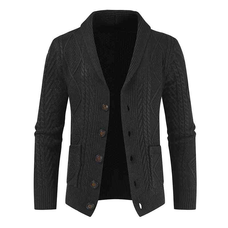 Men's Fashion Knitted Cardigan V Neck Loose Thick Sweater Jacket - Trotters Independent Traders