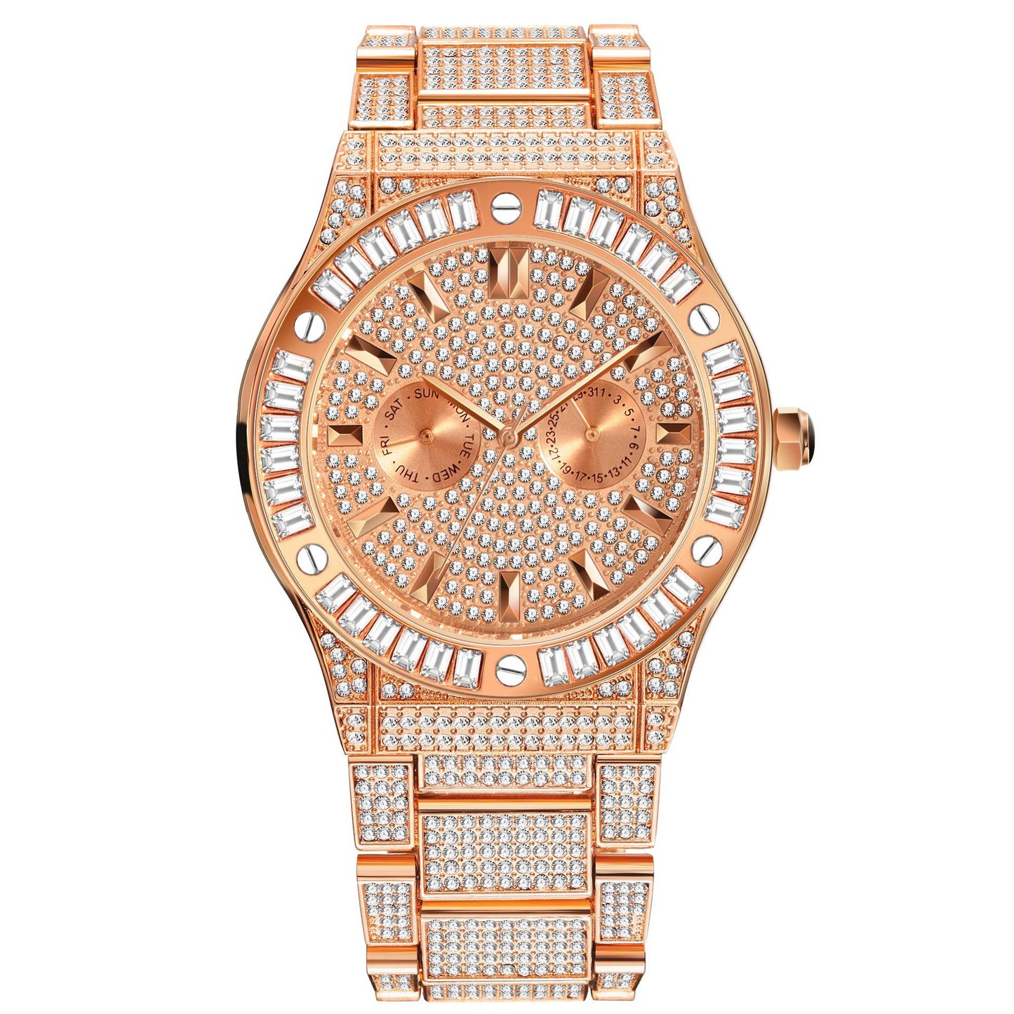 Hip Hop Style Diamond High-end Waterproof Men's Quartz Watch - Trotters Independent Traders