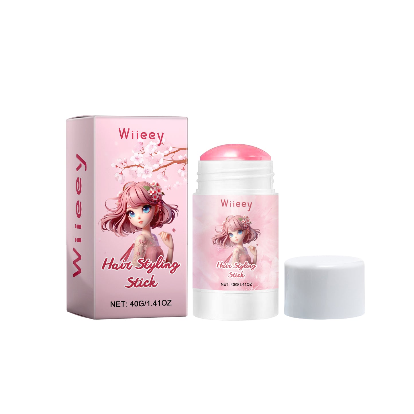 Wiieey Cherry Blossom Hair Stick, Perm, Curly Hair, Styling, Moisturizing Hair, Smoothing And Smoothing Care For Frizz