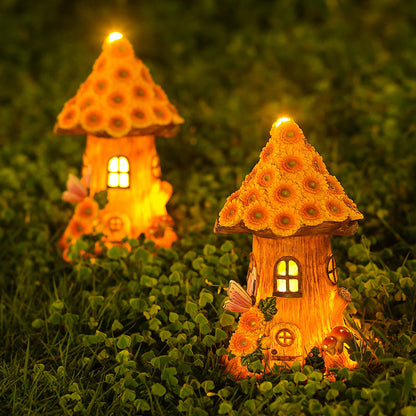 Resin Solar Lamp Decoration Tree House Lamp Outdoor Garden Lawn - Trotters Independent Traders