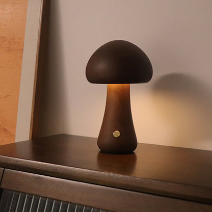 INS Wooden Cute Mushroom LED Night Light With Touch Switch Bedside Table Lamp For Bedroom Childrens Room Sleeping Night Lamps Home Decor - Trotters Independent Traders