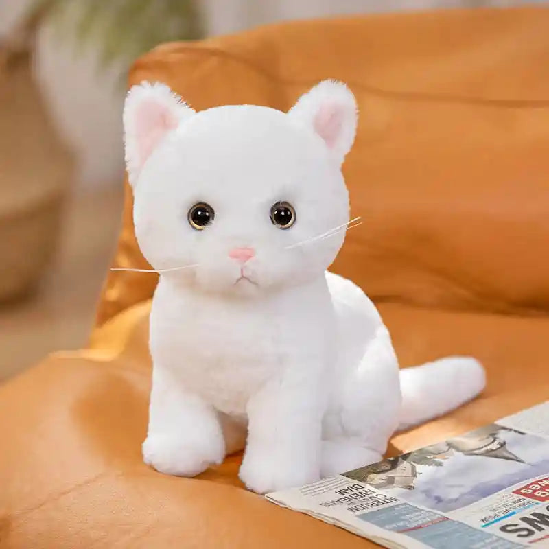 26cm Simulation Grey White Black Cat Toy Gift for Kids