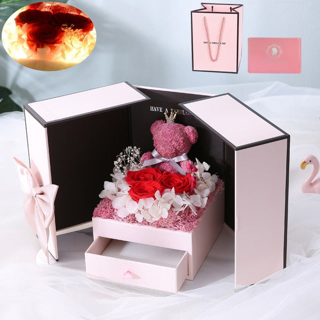 Home Transparent Empty Gift Box For Artificial Teddy Bear Rose Flower Gifts Box Women Plush Bear Rabbit Gift Transparent 40CM - Trotters Independent Traders