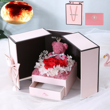 Home Transparent Empty Gift Box For Artificial Teddy Bear Rose Flower Gifts Box Women Plush Bear Rabbit Gift Transparent 40CM - Trotters Independent Traders