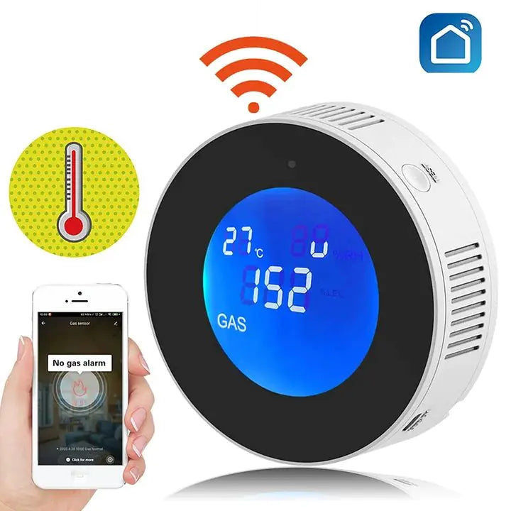 Wi-Fi Smart Gas Detector Digital LCD Temperature