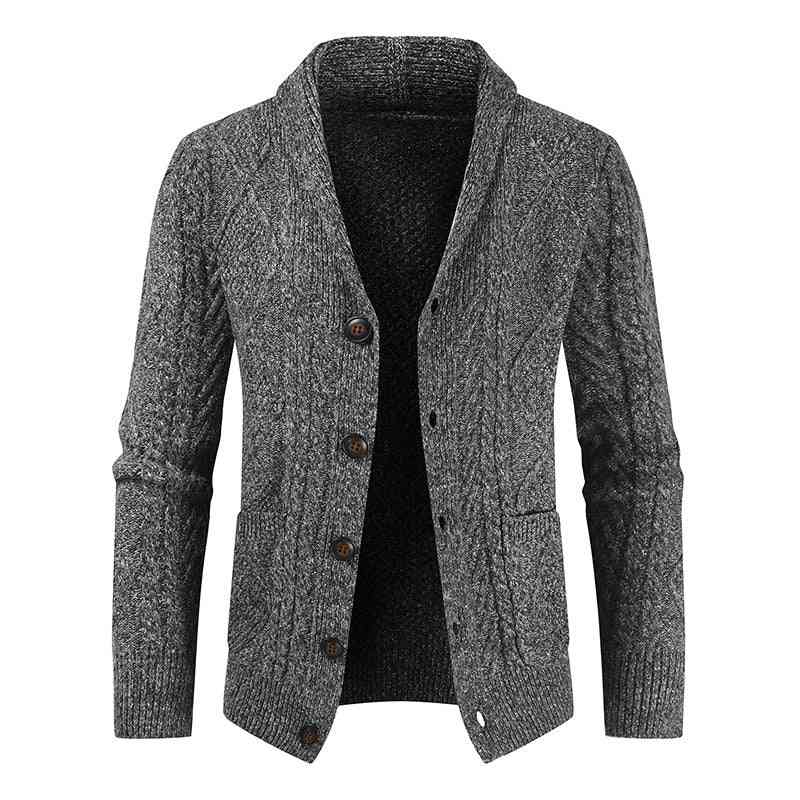 Men's Fashion Knitted Cardigan V Neck Loose Thick Sweater Jacket - Trotters Independent Traders