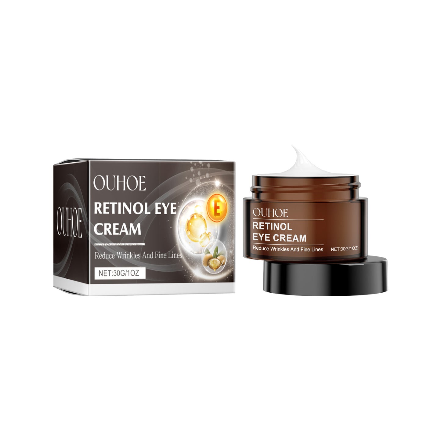 OUHOE Retinol Eye Cream, Desalination Smoothen Fine Lines Eye Pouch Black Rim Of The Eye Moist Nursing Play Tight Muscle Eye Cream