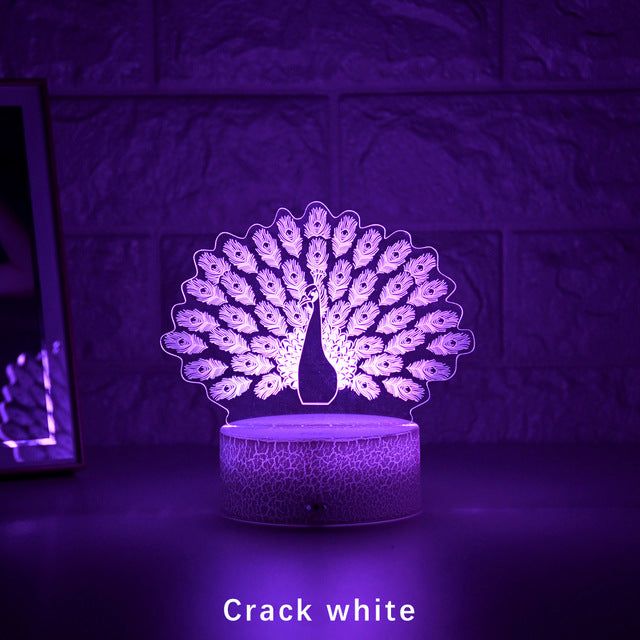 Peacock 3D Acrylic LED Light - Trotters Independent Traders