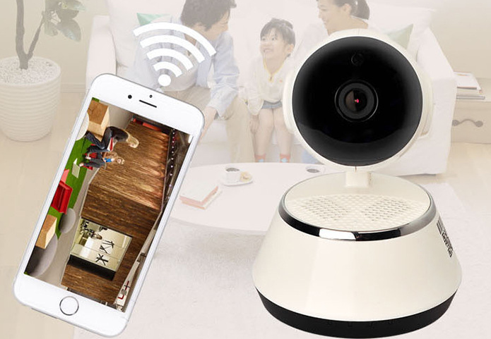 Wireless IP Camera WIFI 720P Home Security Cam Micro SD Slot Support Microphone & P2P Free APP ABS Plastic - Trotters Independent Traders