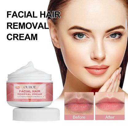 Ouhoe Peach Hair Removal Cream Gentle Non-Irritant Cleaning Ladies Facial Lip Hair Quick Hair Removal Cream