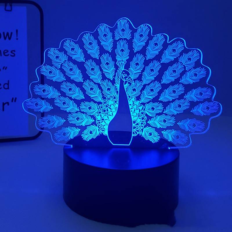 Peacock 3D Acrylic LED Light - Trotters Independent Traders