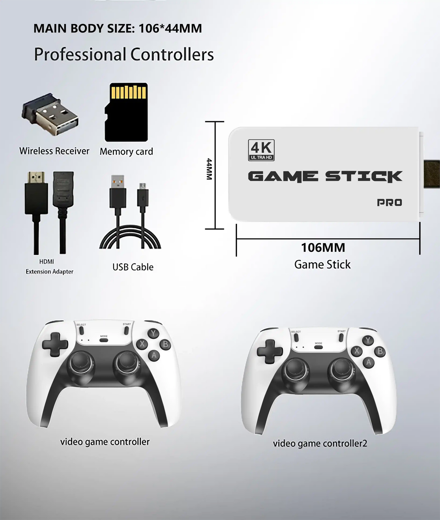 Pro Game Stick 64G 30000+ Video Game Console Retro Game TV Stick