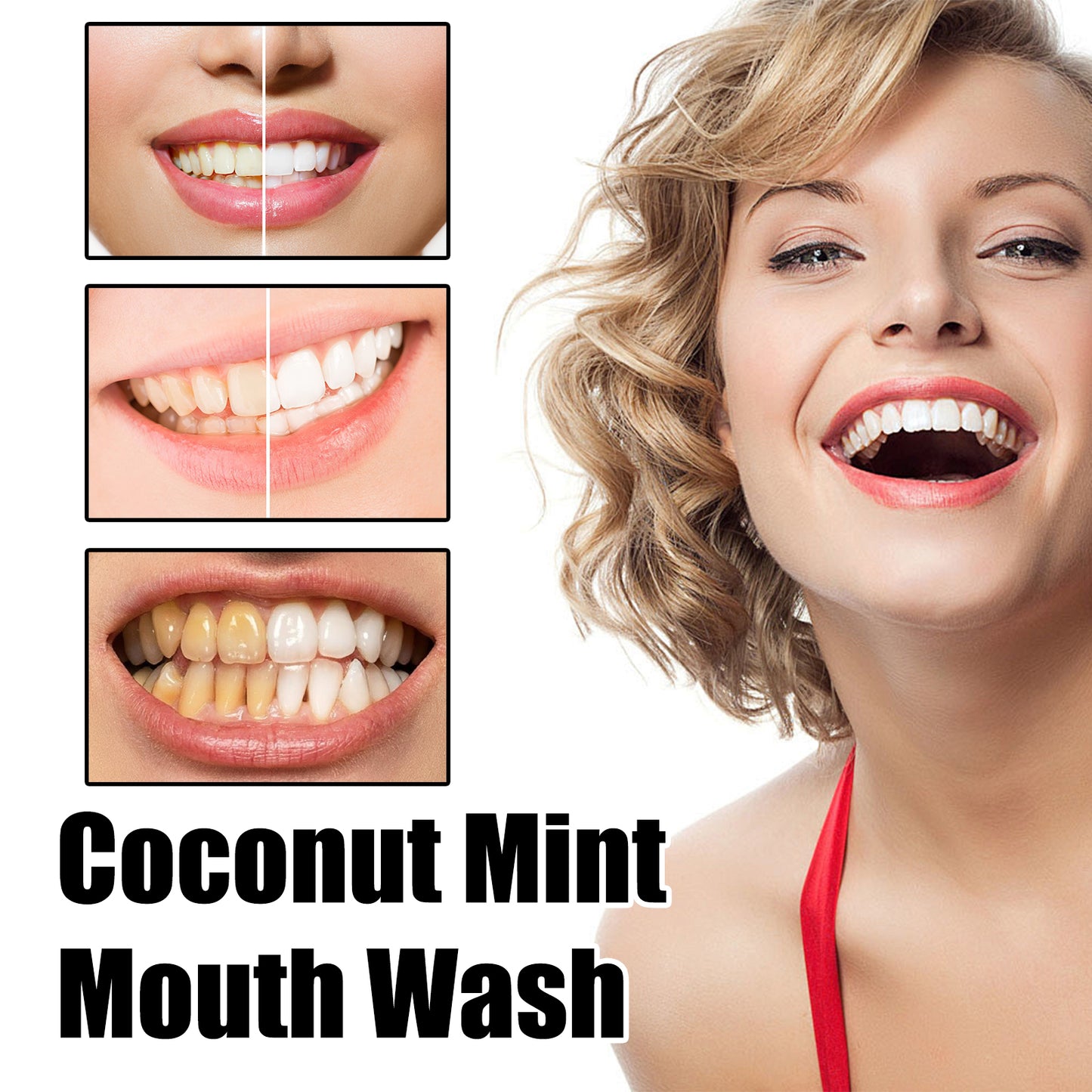 Oralhoe Coconut Mint Mouth Wash, Fresh Breath Clean Tongue Coating Whitening Teeth Oral Care Mouthwash