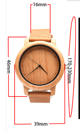 Chronograph Zen Wood Watch Full Natural Wooden Bamboo Strap