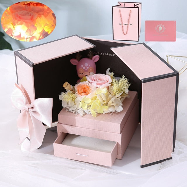 Home Transparent Empty Gift Box For Artificial Teddy Bear Rose Flower Gifts Box Women Plush Bear Rabbit Gift Transparent 40CM - Trotters Independent Traders