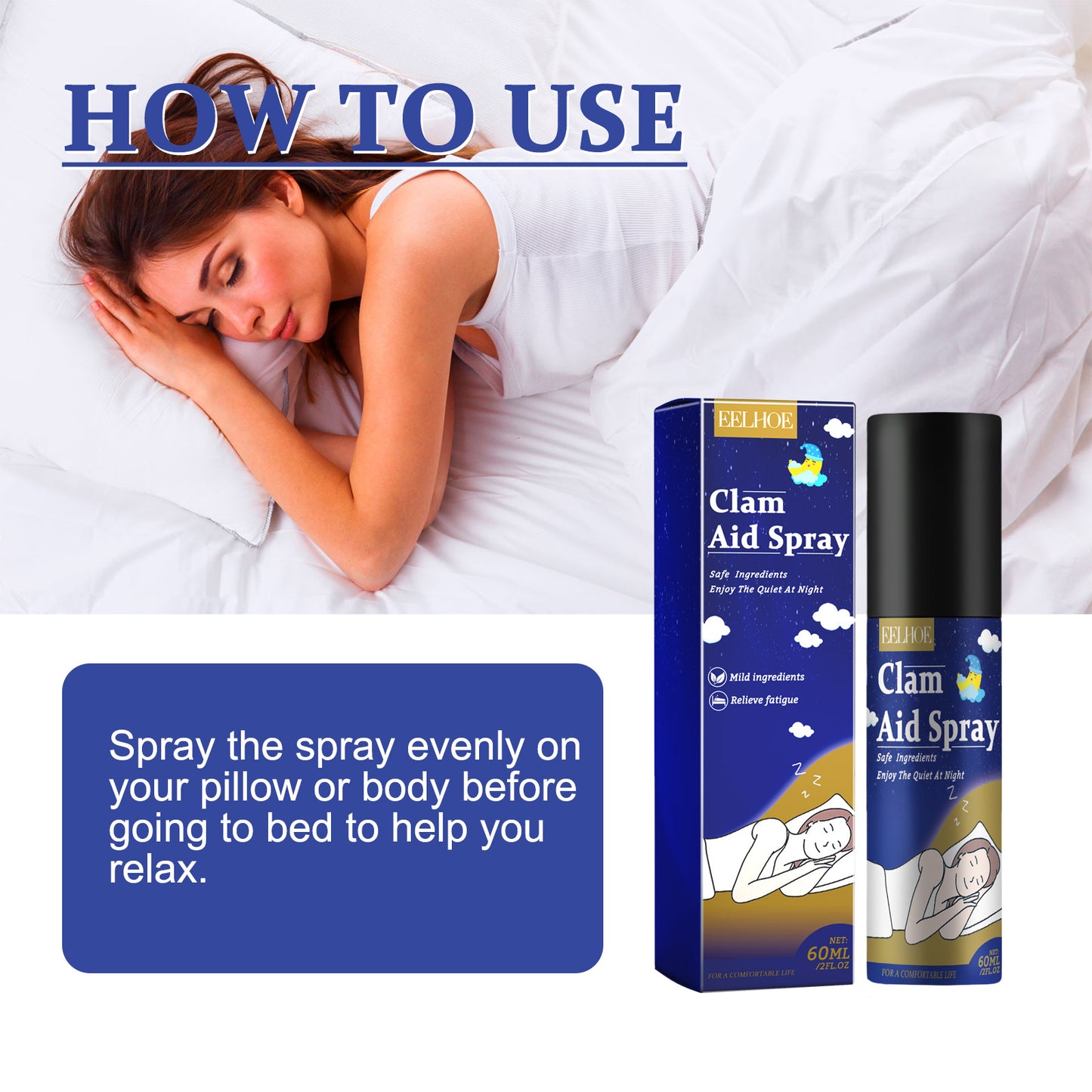 EELHOE Lavender Sleep Comfort Spray Night Care Sleep Peace Pillow Gentle Refreshing Treatment Spray