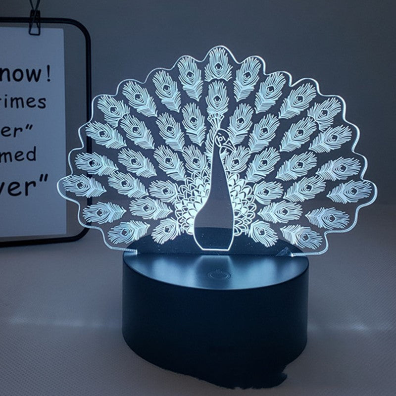 Peacock 3D Acrylic LED Light - Trotters Independent Traders