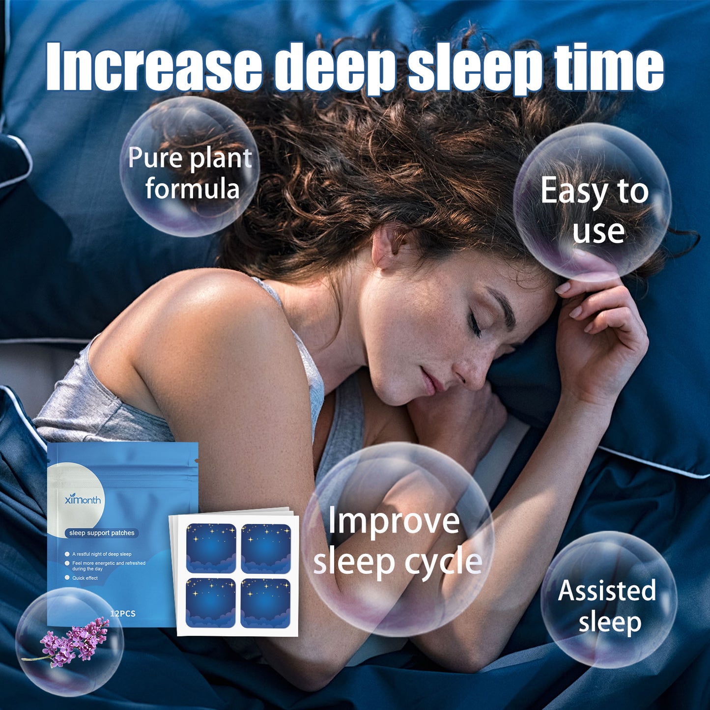 Ximonth Sleeping Patch, Care For Sleep Relax Body And Mind Physical Fatigue Fatigue Relieve Stress Peace Of Mind Sleep