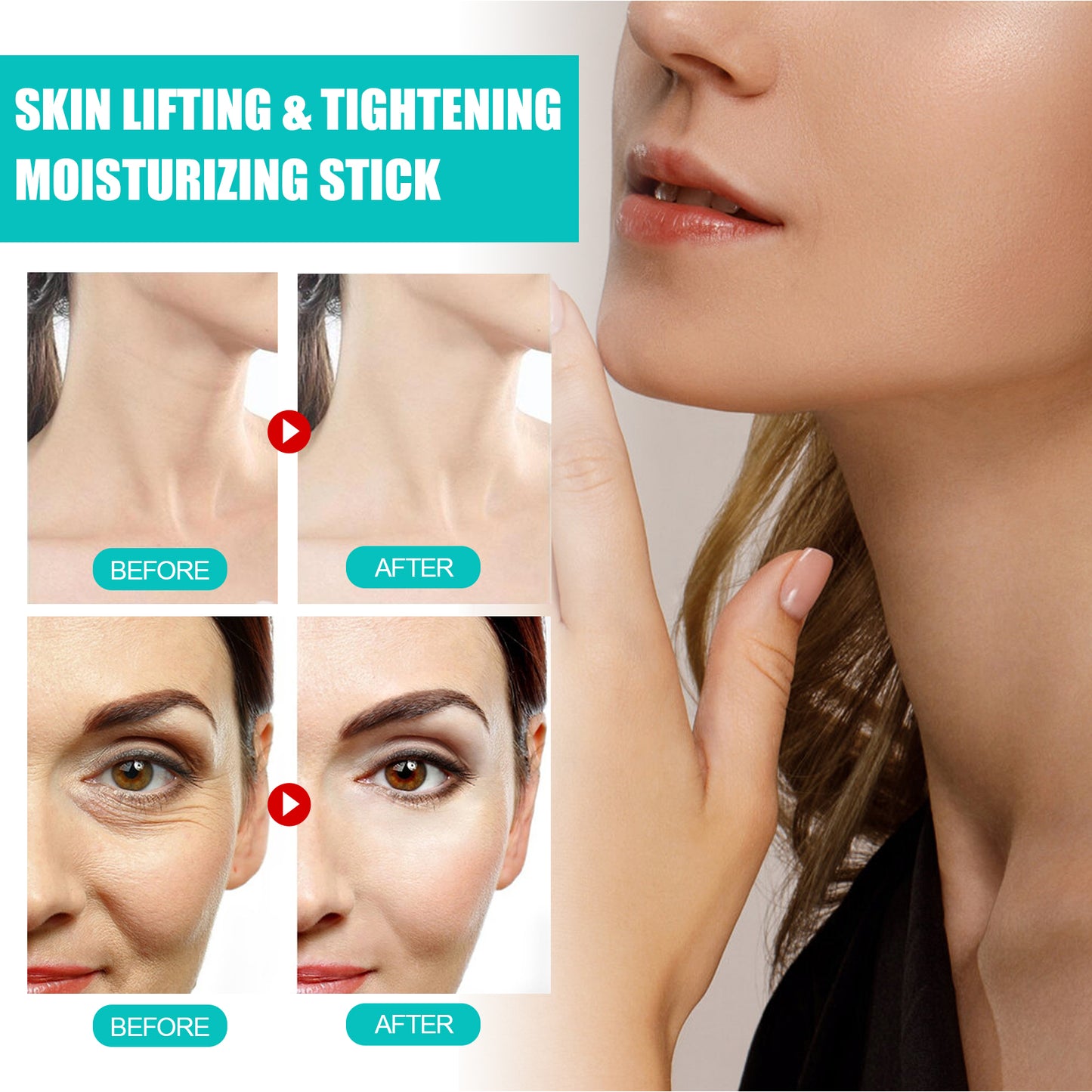 EELHOE Lift Firming Moisturizer Stick, Firming Anti-Wrinkle Lightening Fine Neck Lines Moisturizing Tender Skin Anti-Aging Bar