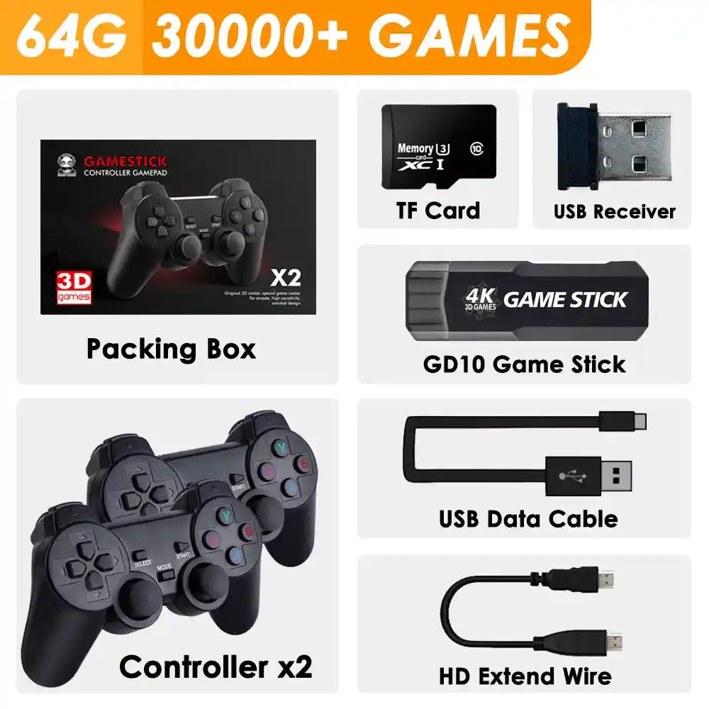 Retro Game Console 4K 60fps HDMI TV Game Stick For PS1 PSP